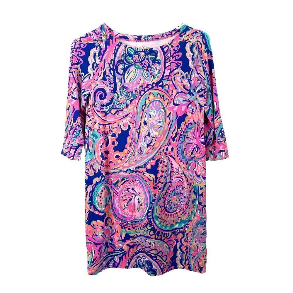 Lilly Pulitzer Mini Sophie Dress Sz XL blue Current Drop Me A Lime‎